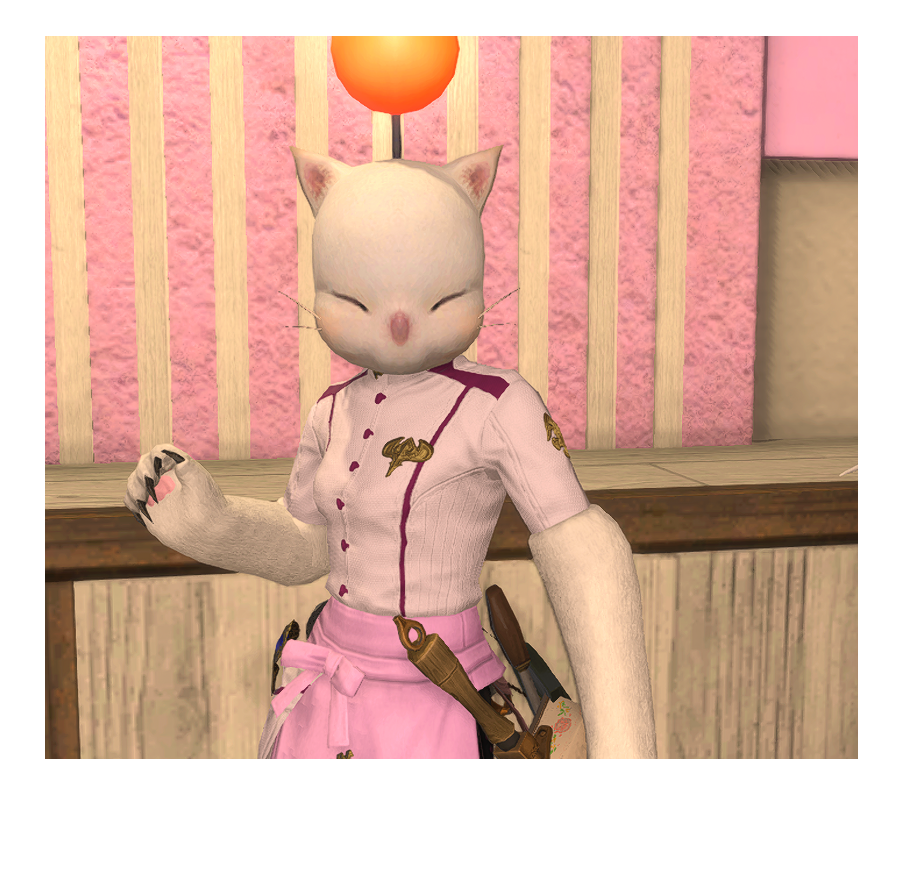 A moogle in a chef's hat